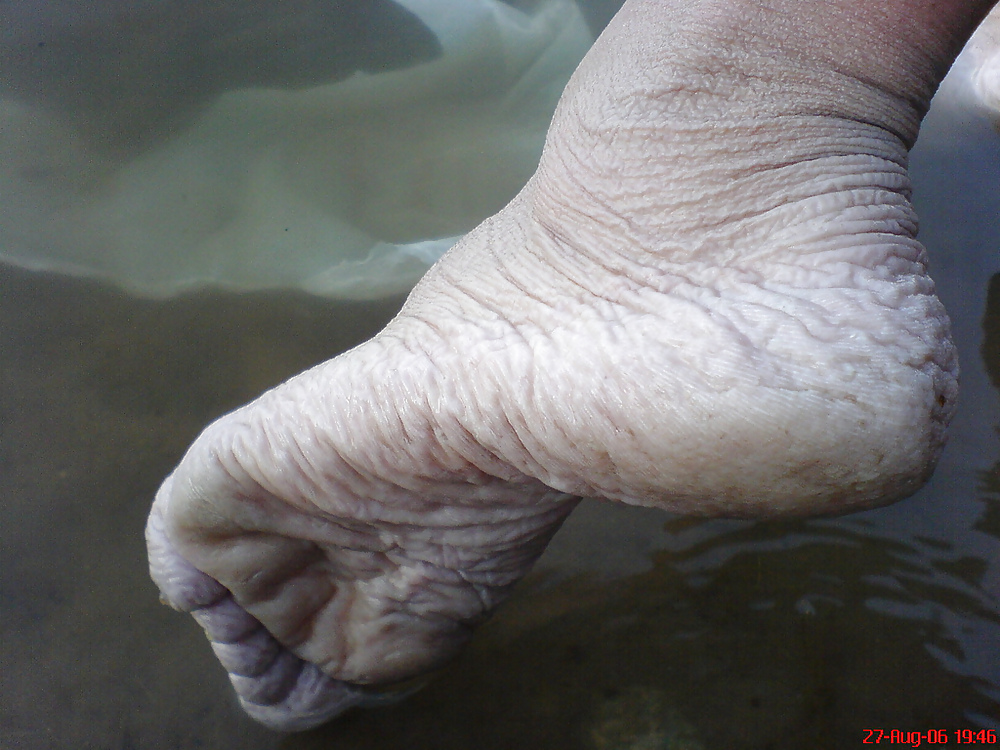 Bianca's wet wrinkled feet  #4479633
