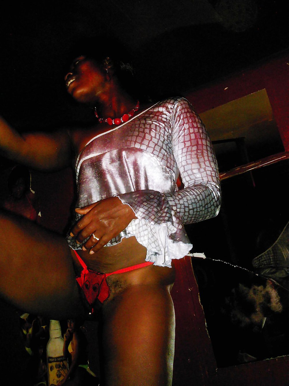 Ebony stripper on stage performing #4246495