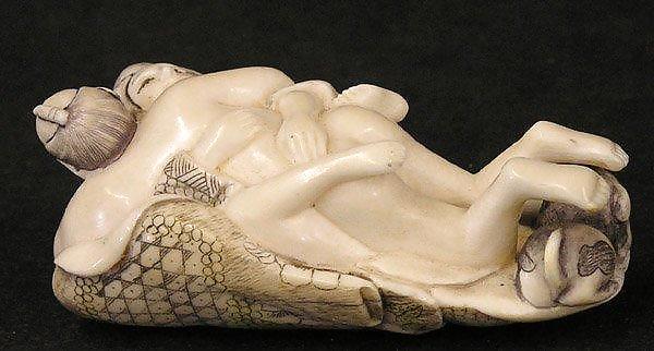 Pequeñas esculturas porno - netsuke japonés y tallas de marfil
 #9200351