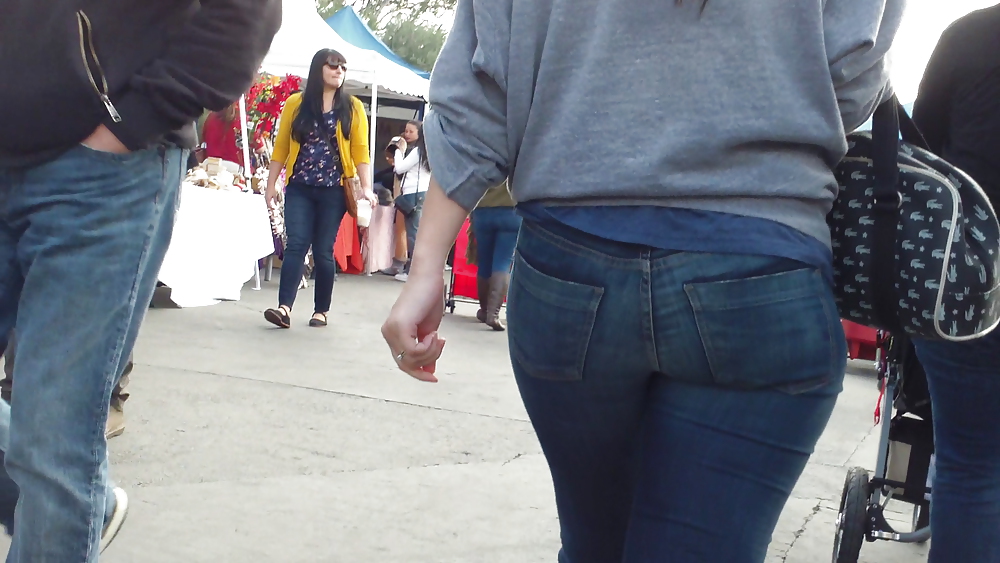 Teen butts & ass in jeans up close in public #8532855