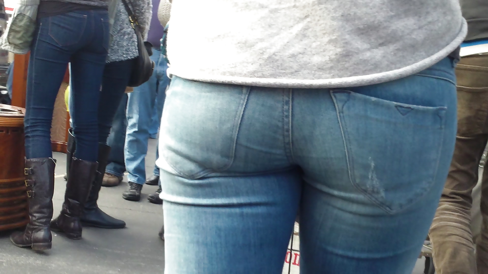 Teen butts & ass in jeans up close in public #8532892