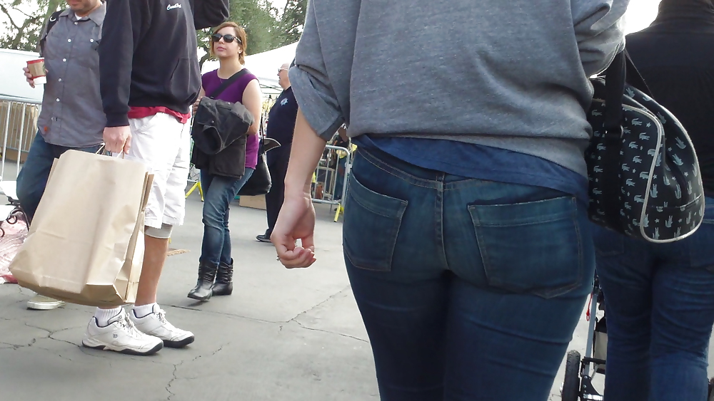 Teen butts & ass in jeans up close in public #8532898