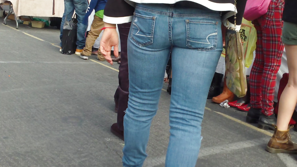 Teen butts & ass in jeans up close in public #8532920