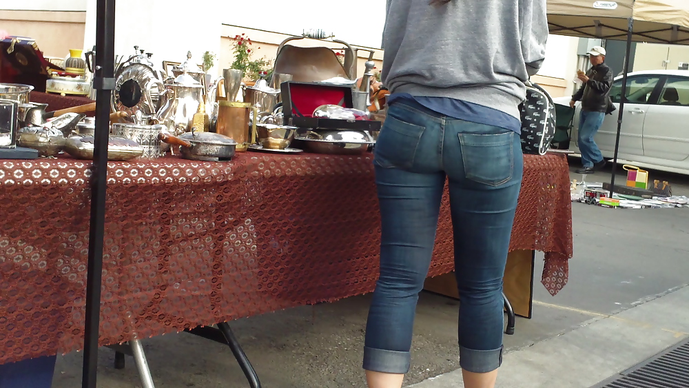 Teen butts & ass in jeans up close in public #8532953