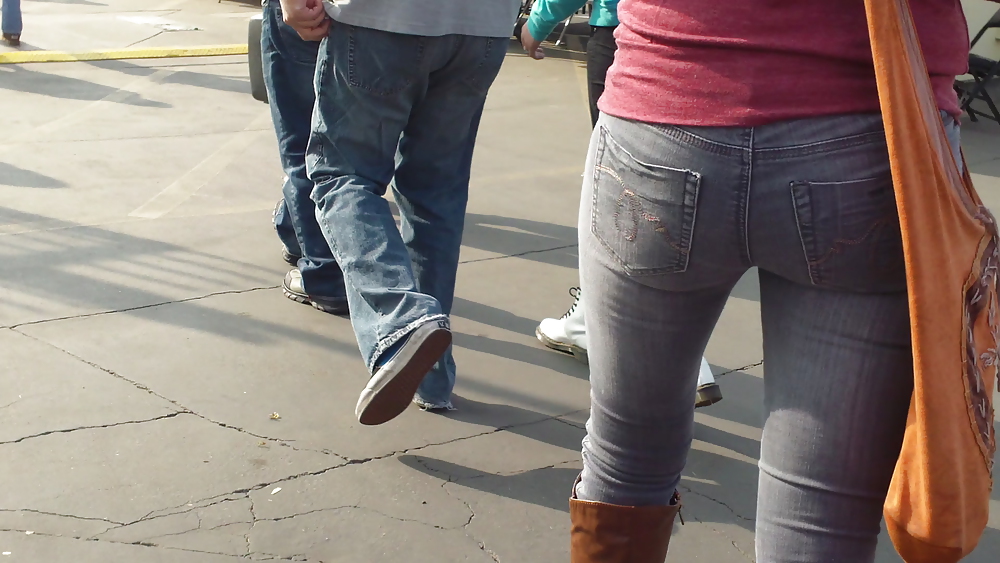 Teen butts & ass in jeans up close in public #8532966