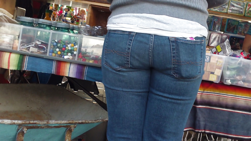 Teen butts & ass in jeans up close in public #8532971