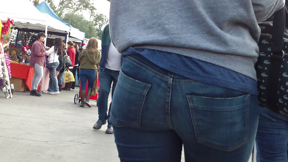 Teen butts & ass in jeans up close in public #8532979