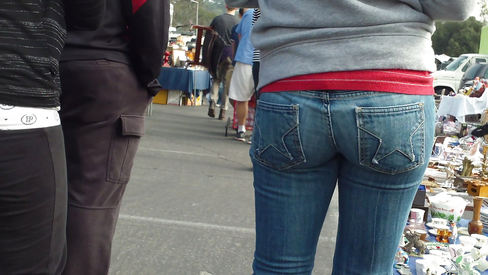 Teen butts & ass in jeans up close in public #8532986