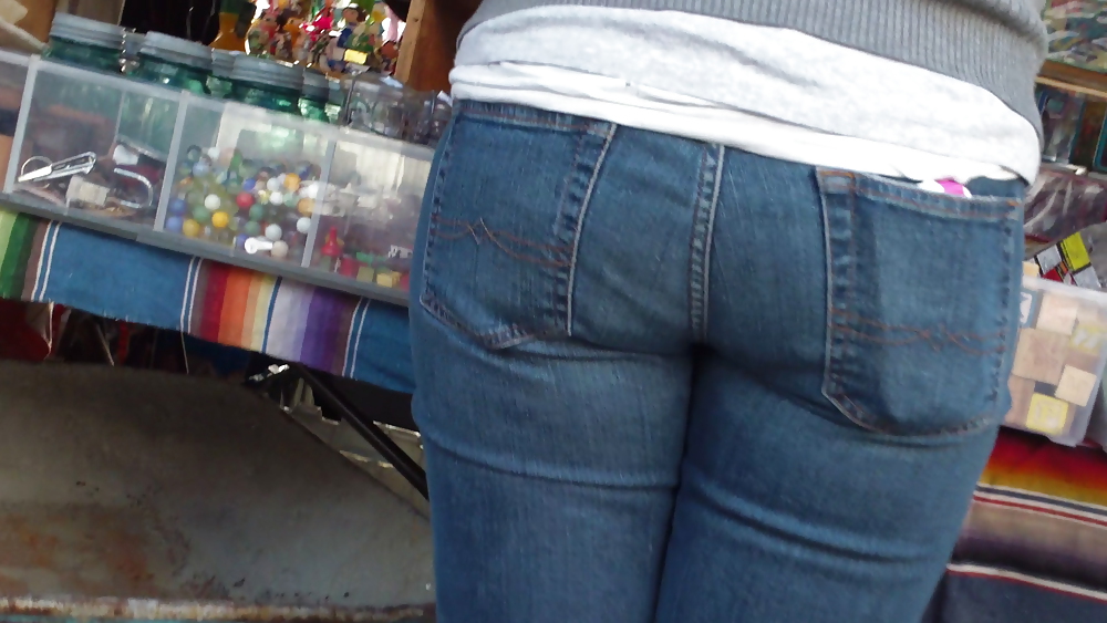Teen butts & ass in jeans up close in public #8533002
