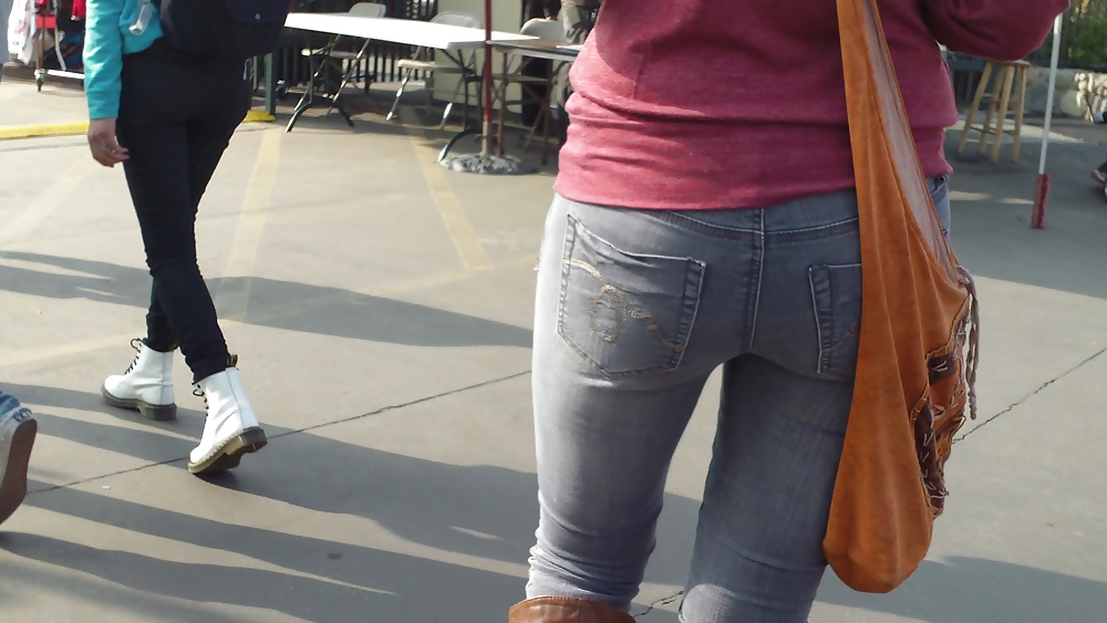 Teen butts & ass in jeans up close in public #8533029