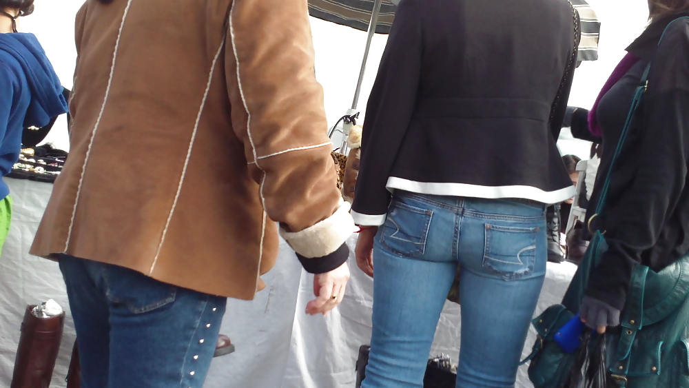 Teen butts & ass in jeans up close in public #8533054