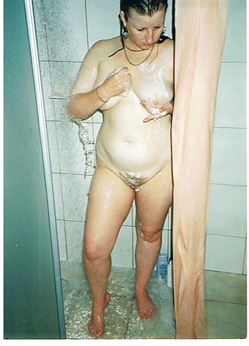 Carole's hairy cunt in the public shower #11665886