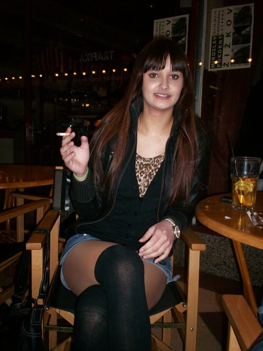 Smoking 010 - Leggy Amateur Brunette at a Bar #12645290