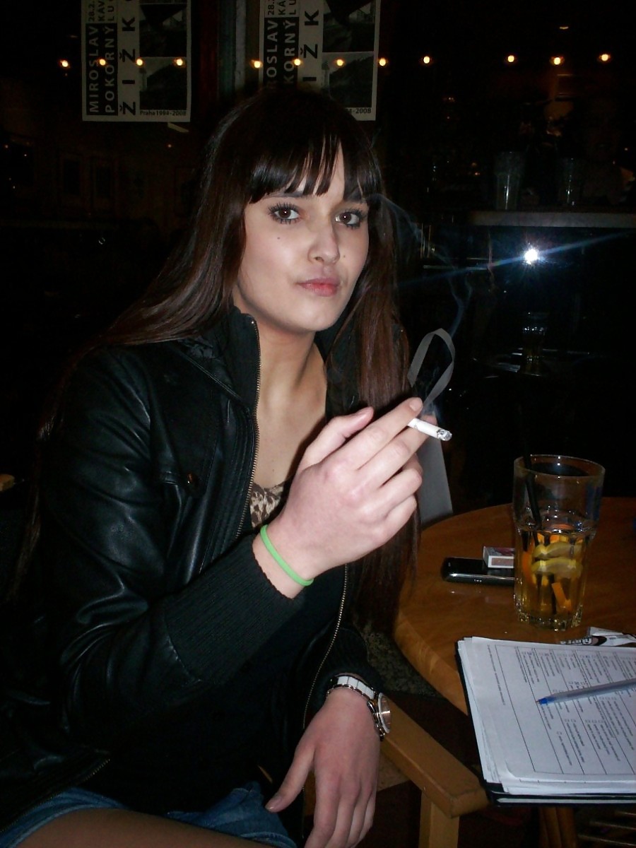 Smoking 010 - Leggy Amateur Brunette at a Bar #12645377
