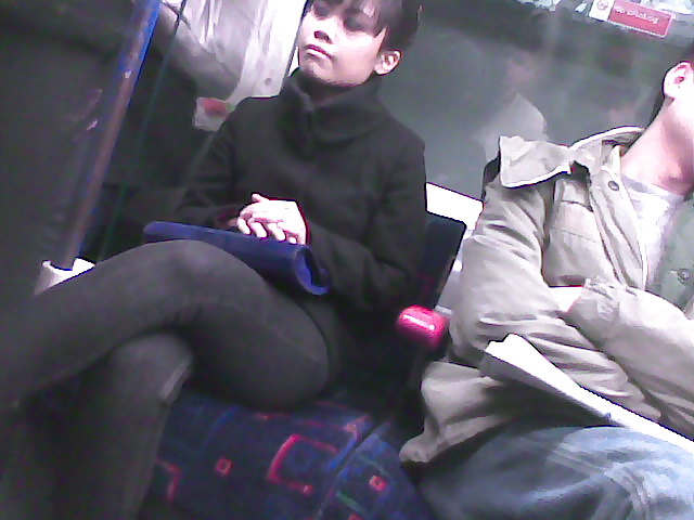 Phone pics on bus and trains #15423798