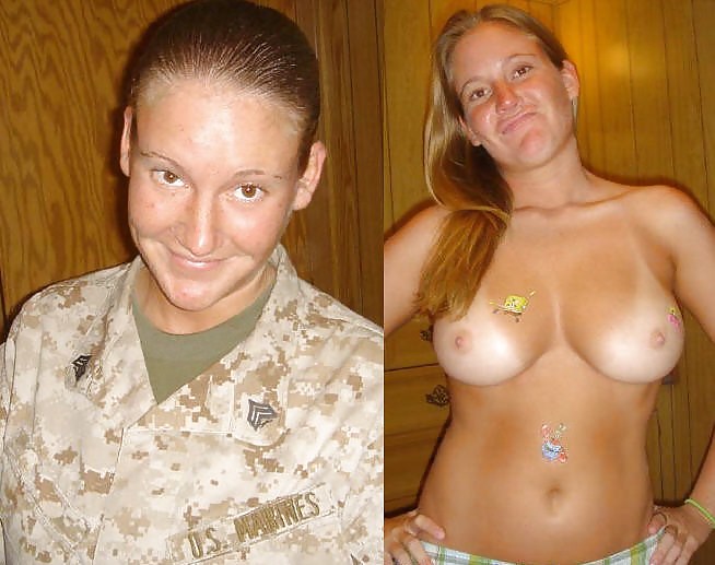 Gekleidet Entkleidet Militär Mädchen #13932374