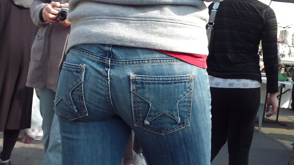 Teens ass & butt in tight star jeans  #6694721