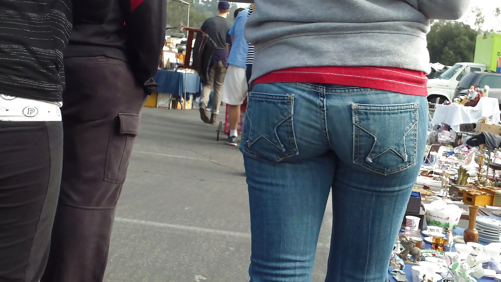 Teens ass & butt in tight star jeans  #6694773