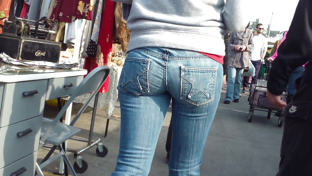 Teens ass & butt in tight star jeans  #6694806