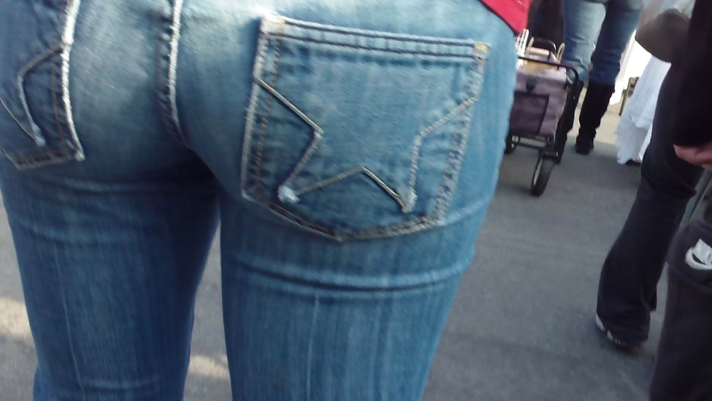 Teens ass & butt in tight star jeans  #6694838