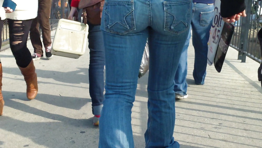 Teens ass & butt in tight star jeans  #6694901