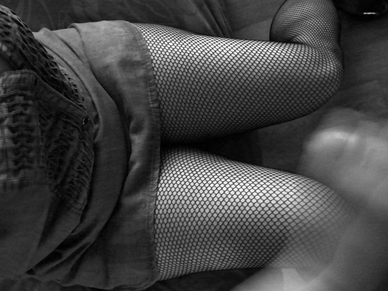 My sexy wife in black fishnet stockings Mmmmm