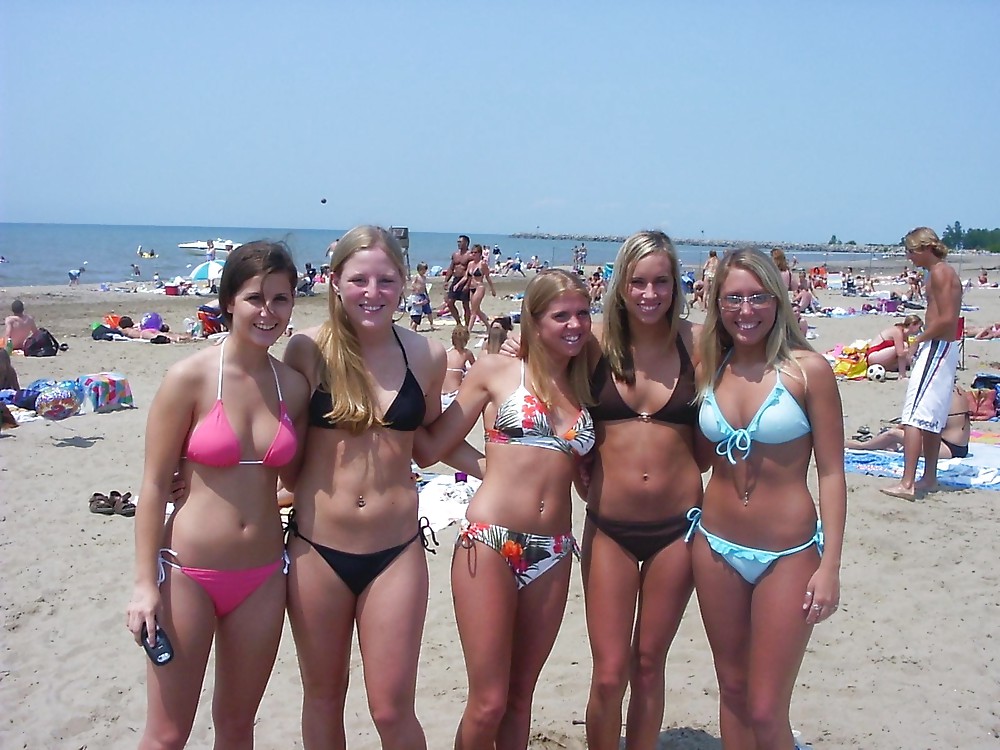 BEACH voyeur outdoors bikini panties mature teen group #22786966