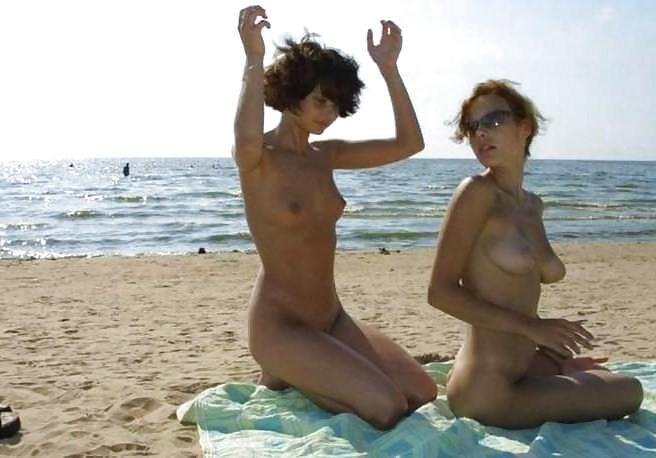 Two lesbians at the beach #6512363