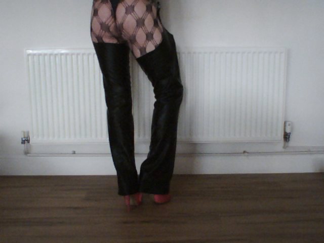 Leather chaps . my xtina aguilera look lol