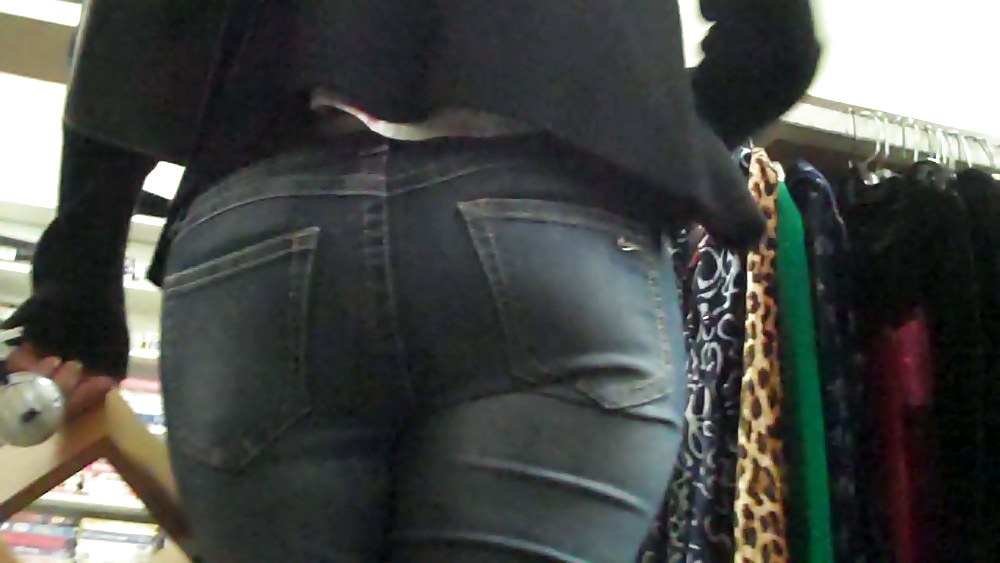 Following her ass and butt in jeans  #3599351