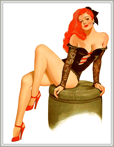 Vintage pin-up drawings (non-nude) #4743526