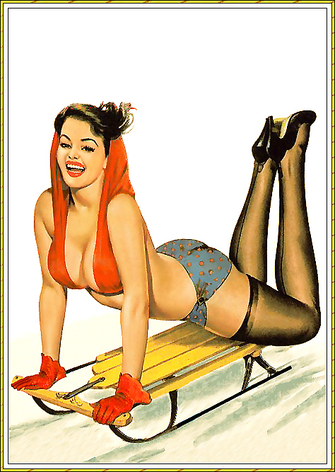 Vintage pin-up drawings (non-nude) #4743561