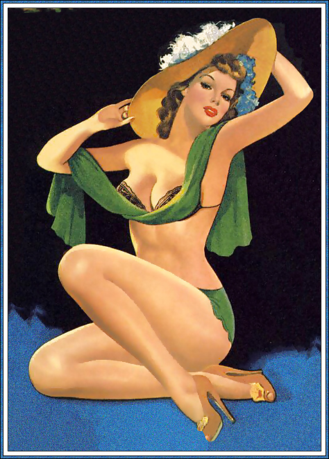 Vintage pin-up drawings (non-nude) #4743605
