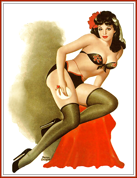 Vintage pin-up drawings (non-nude) #4743632