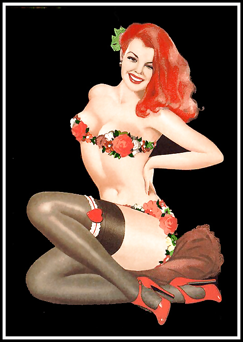 Vintage pin-up drawings (non-nude) #4743723
