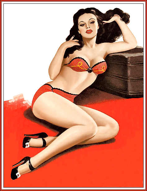 Vintage pin-up drawings (non-nude) #4743747