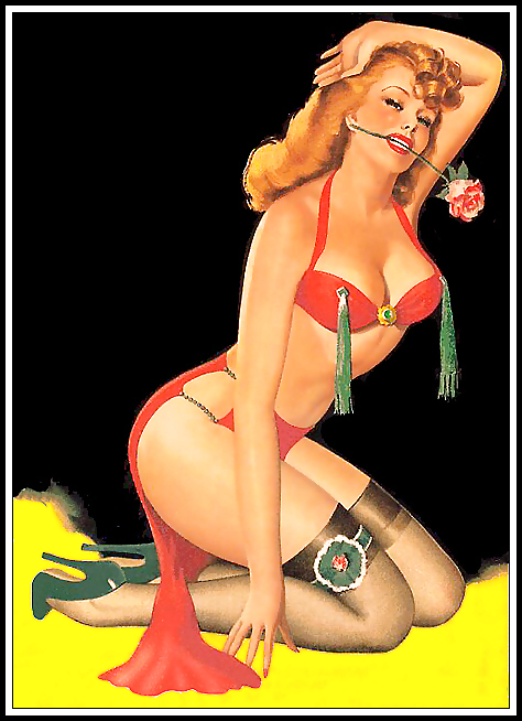 Vintage pin-up drawings (non-nude) #4743811