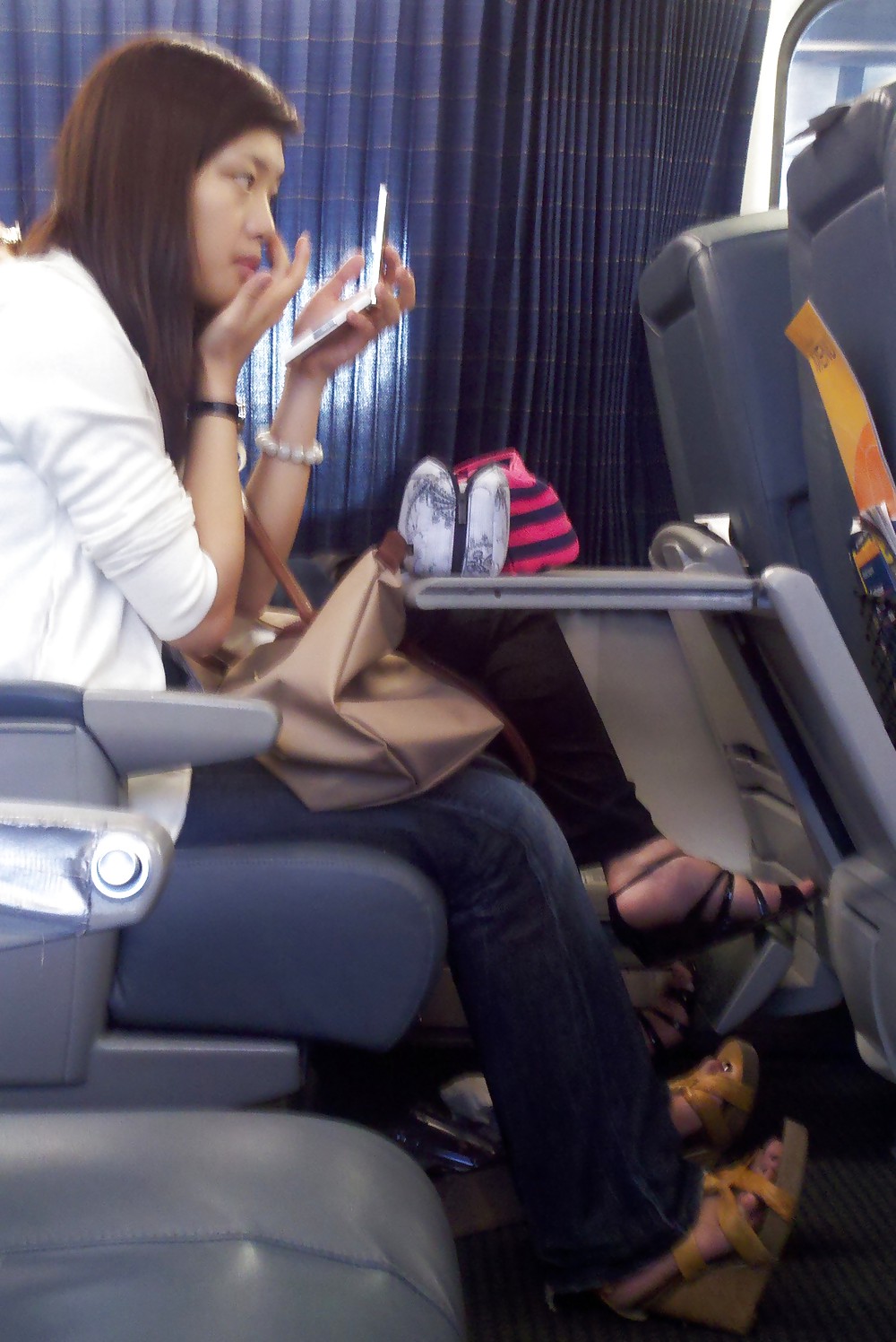 Train Girl Applying Make Up Asian #5154659