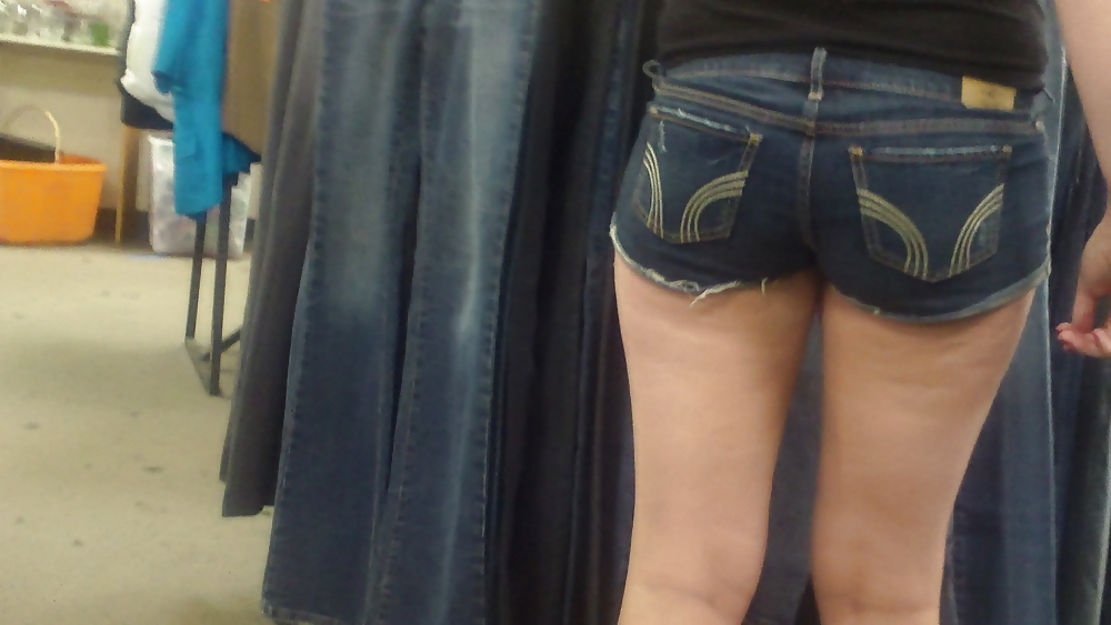 Following a nice big butt & ass in jeans shorts #13163394