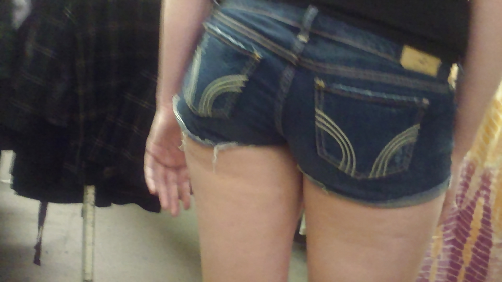 Following a nice big butt & ass in jeans shorts #13163461