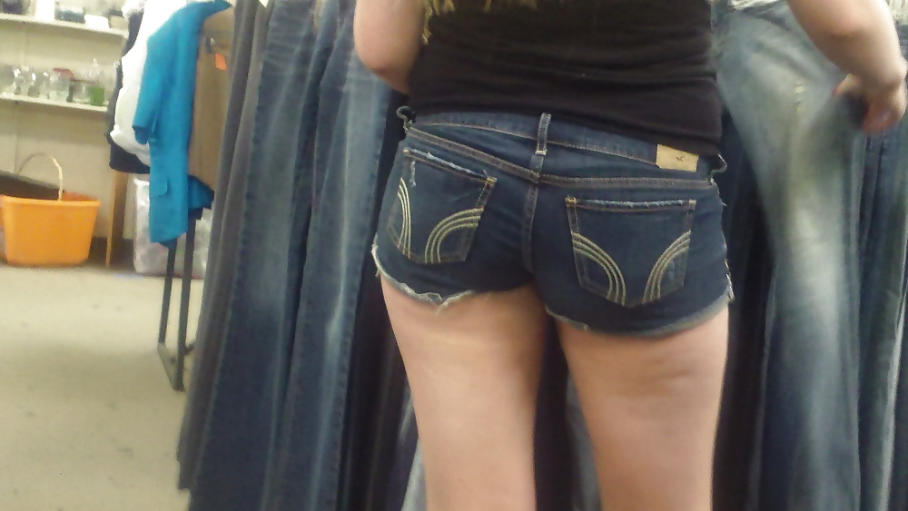 Following a nice big butt & ass in jeans shorts #13163557