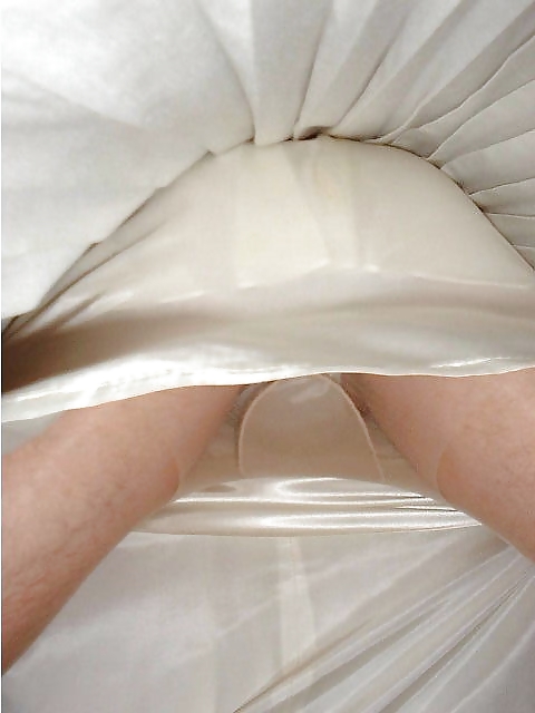 Withe Satin Upskirt #14250255