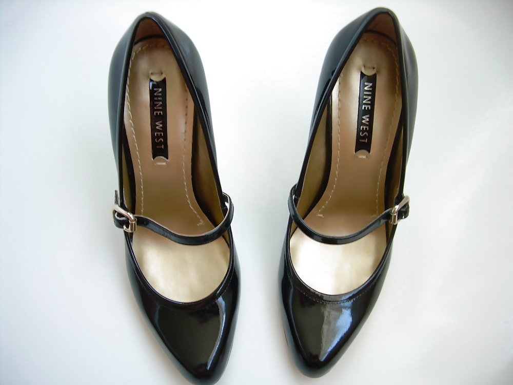 Zapatos de tacón de charol negro mary jane
 #4002193