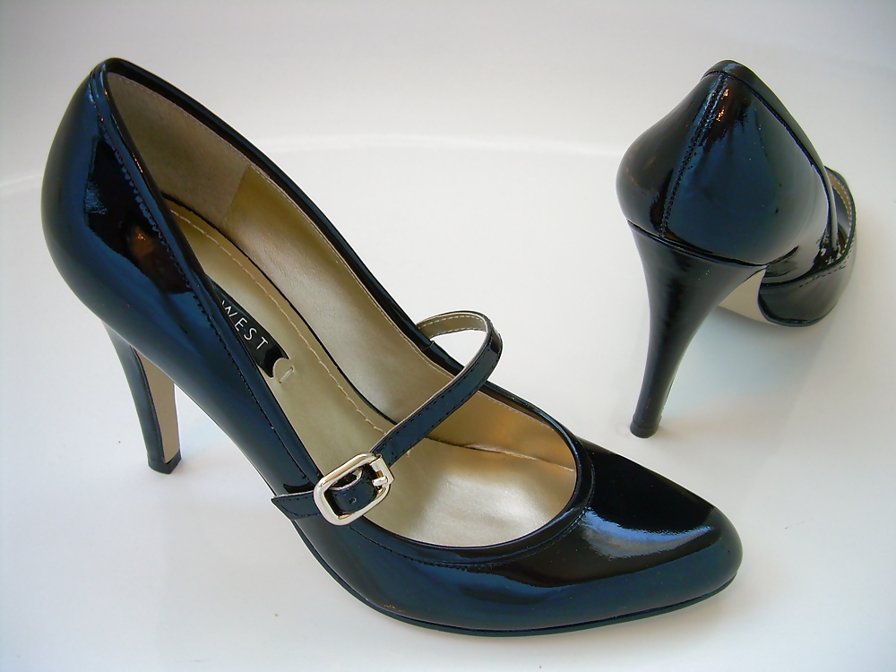 Black Patent Mary Jane High Heel Shoes #4002263
