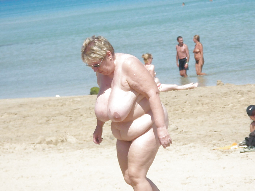 Old granny at beach  #19960541