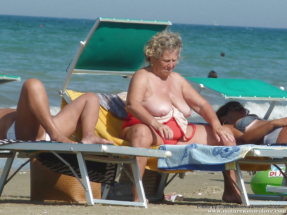 Old granny at beach  #19960579