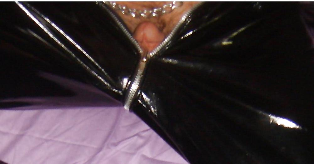 Black Vinyl zip around pants #3762658