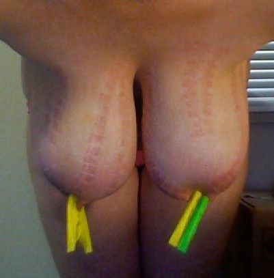 Big Natural Boobs Tortured With Over 100 pegs #9386967