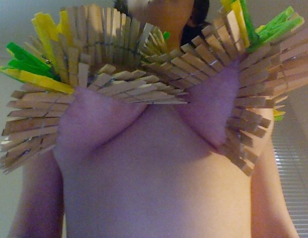 Big Natural Boobs Tortured With Over 100 pegs #9387063