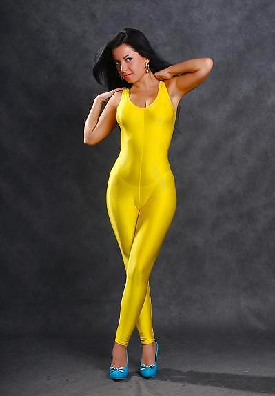 Yellow lycra catsuit #9777085